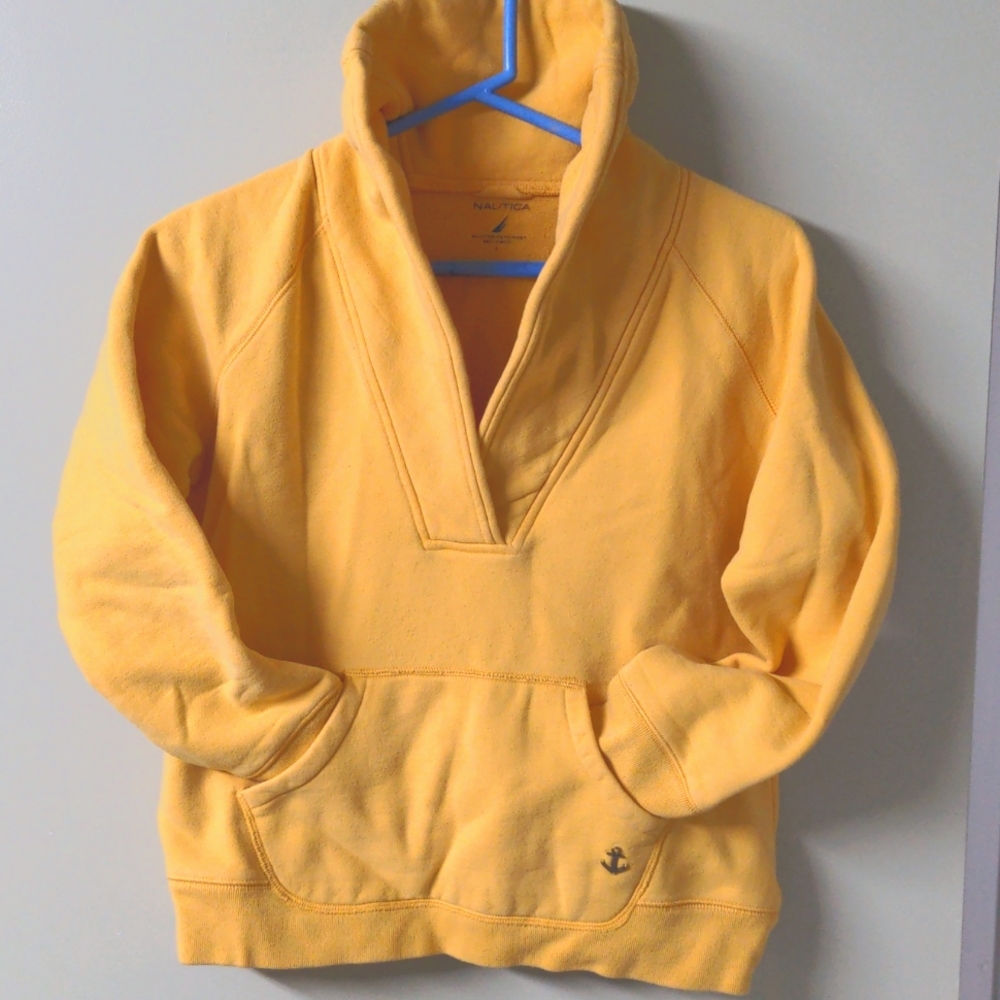 Nautica Sweater High Collar Deep V-Neck